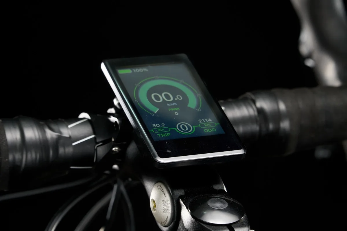 Pedaleze e-bike display console — studio detail